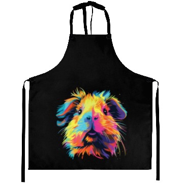 Discover Watercolor Colorful Guinea Pig Colorful Aprons