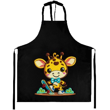 Discover Skateboarding Giraffe Buddy Aprons