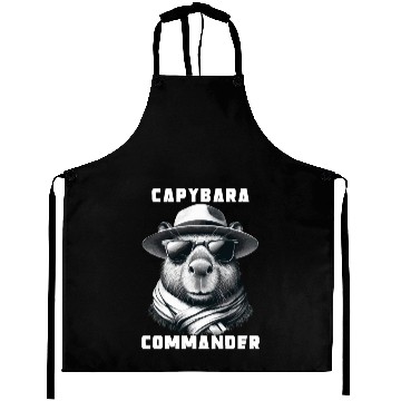 Discover Capybara With Sunglasses Capy Commander Aprons