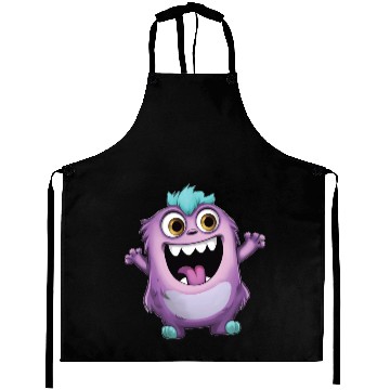 Discover Warm Purple Monster Greetings Aprons
