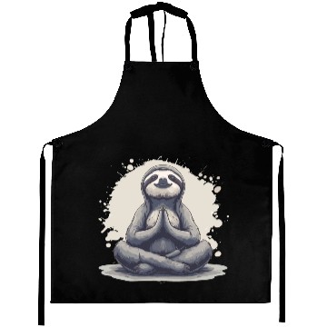 Discover Sloth Yoga Relaxation Chill Chilling Gift Aprons