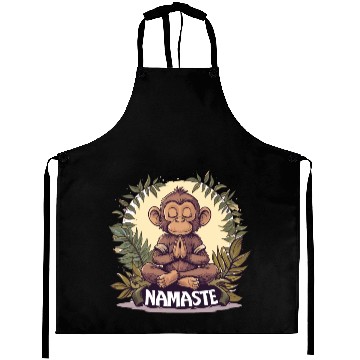 Discover Yoga Monkey Relaxation Chill Chilling Meditation Aprons