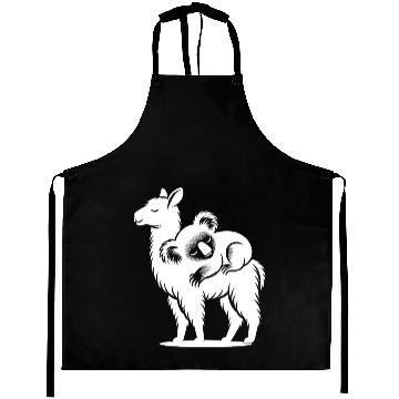 Discover Funny Llama With A Chilling Koala On Its Back Aprons