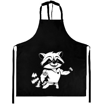 Discover Racoon Biceps Tattoo I Love Mom Aprons