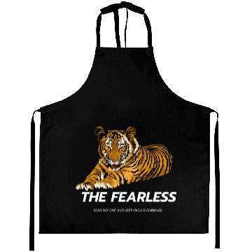 Discover Be fearless Lion Style Logo powerful Aprons