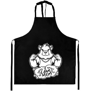 Discover Guinea Pig Cavy I Love Mom Aprons