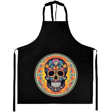 Discover Sugar skull rainbow Aprons