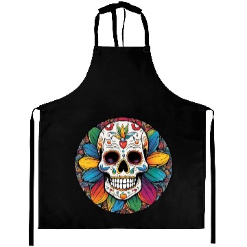 Discover Sugar skull rainbow Aprons