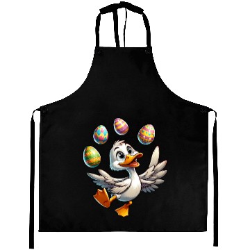 Discover Easter Duck Juggling Eggs, Artistic Drake Aprons