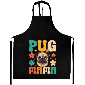 Discover Groovy Pug Mom Female Dog Lover Aprons