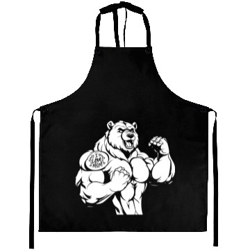 Discover Brown Bear Biceps Tattoo I Love Mom Aprons
