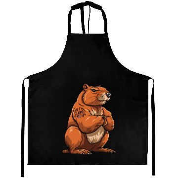 Discover Capybara Biceps Tattoo I Love Mom Aprons