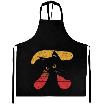 Discover Funny Black Cat Pi Day Aprons