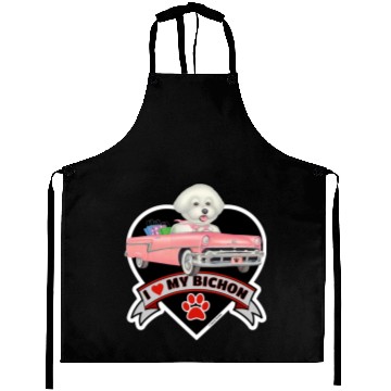 Discover A cute I love my Bichon Frise Dog Aprons