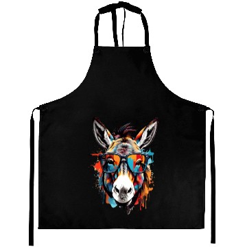 Discover beautiful donkey with sun glasses unique design Aprons