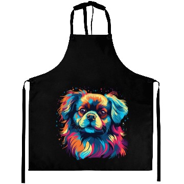 Discover Watercolor Colorful Tibetan Spaniel Aprons