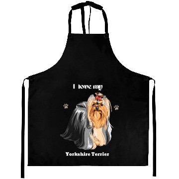 Discover Yorkshire Terrier, Dog Dad, Dog Mom, Pet Lover Aprons