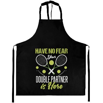 Discover Funny Tennis Player Double Partner Aprons