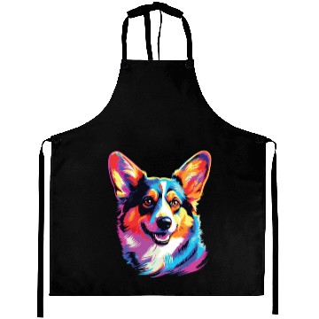 Discover Watercolor Colorful Pembroke Welsh Corgi Aprons