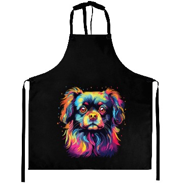 Discover Watercolor Colorful Tibetan Spaniel Aprons