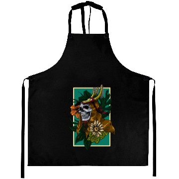 Discover SKULL WITH TRADITIONAL DANCE (CACI) CLOTINH Aprons