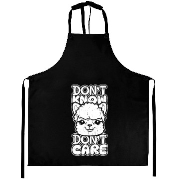 Discover Alpaca Alpaka Funny Dont Know Dont Care Aprons