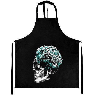Discover Surfing Surfer Skull Skull Nature Aprons