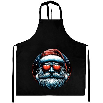 Discover Modern Santa Claus Cyber Punk design Funny Gift Aprons