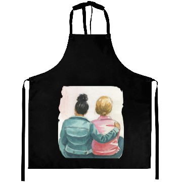 Discover Watercolor Lesbian Couple Aprons