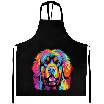 Discover Watercolor Colorful Tibetan Mastiff Aprons