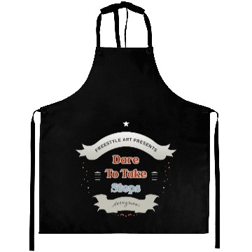 Discover Dare to Take Steps Badge Typography Aprons
