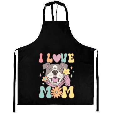 Discover Groovy Pitbull Mom Female Dog Lover Aprons