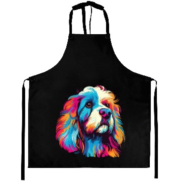 Discover Watercolor Colorful Tibetan Spaniel Aprons