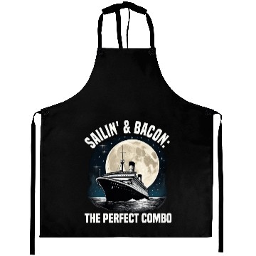 Discover Sailing And Bacon Perfect Combo Cruise Ship Aprons
