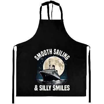 Discover Smooth Sailing And Silly Smiles Cruise Ship Aprons