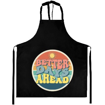 Discover Blue Yellow Retro Simple Motivation Cute Aprons 1