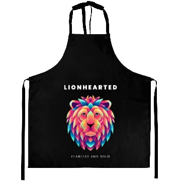 Discover Black Purple Illustrative Lion Aprons