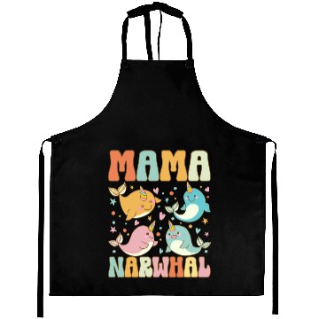 Discover Groovy Narwhal Mom Narwhal Lover Aprons