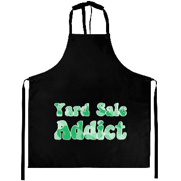 Discover Yard Sale Addict green camo Aprons