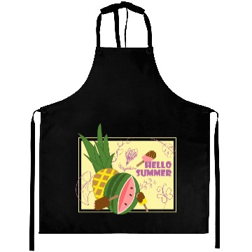 Discover Hello summer fruit ice cream flowers & butterfly Aprons