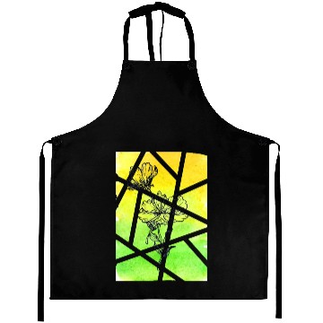 Discover Ink flower and Watercolor Background Aprons