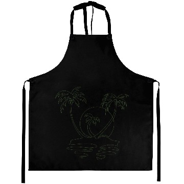 Discover Outline Beach scenery with palm trees Aprons