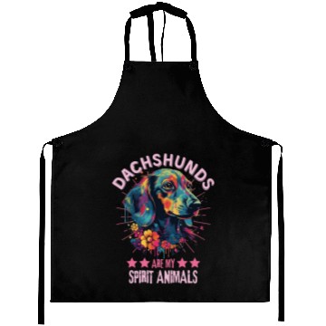 Discover Colorful Dachshund with flowers Aprons