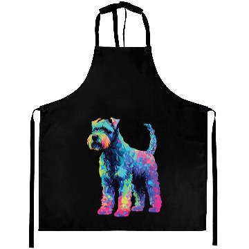 Discover Watercolor Colorful Kerry Blue Terrier Aprons