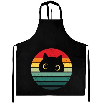 Discover Retro Cat, Cat Lover, Cat Owner, Cute Cat Aprons