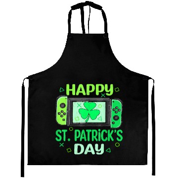 Discover Video Gamer Shamrock Happy St Patricks Day Aprons