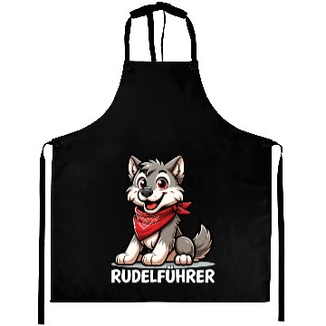 Discover Adorable Wolf Pup Leader Design Aprons
