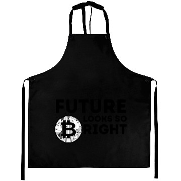 Discover Bitcoin - Future Looks So Bright - Black Font Aprons