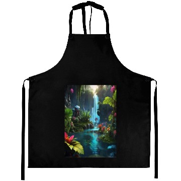 Discover alien jungle with a lagoon and waterfall Aprons