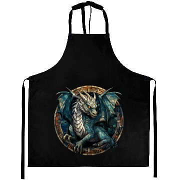 Discover Cerulean Coil: The Stained Glass Dragon Aprons